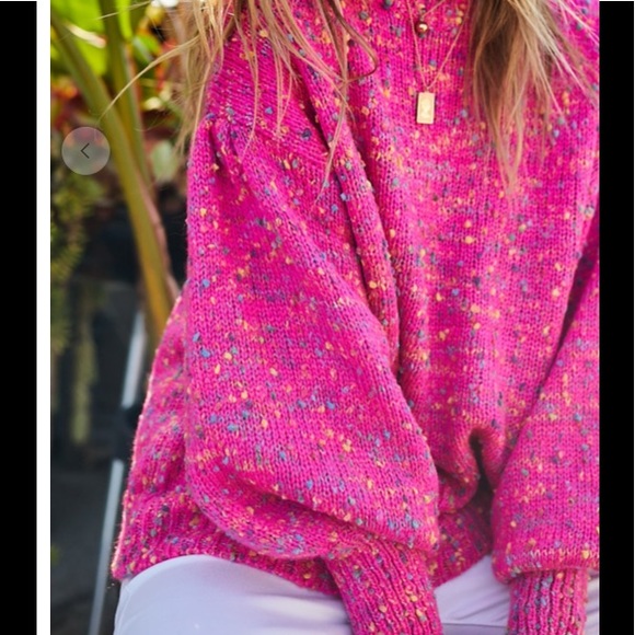 1 left Small! POP Pink Confetti bubble sweater - Picture 6 of 7
